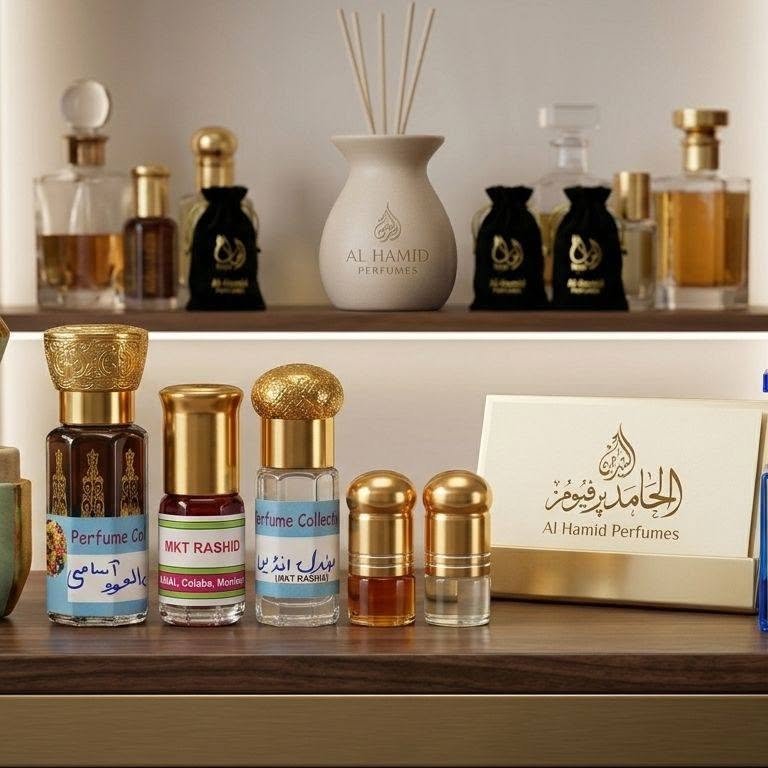 Attar shelf - Al-Hamid Perfumes